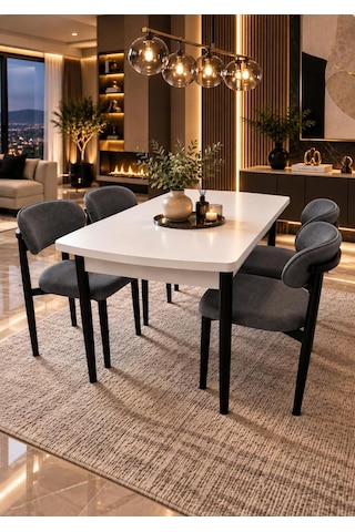 Sfm Serisi 80 X 130 Mutfak Masası Takımı Salon Takımı Mutfak Masası Antrasitgri