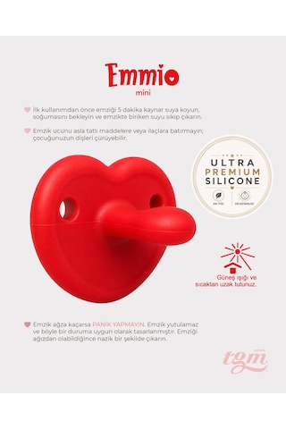 Tgm Baby Ultra Premium Silikon Kalpli Emzik Mini Kırmızı