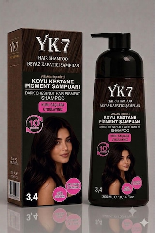 Yk7 Kozmetik Beyaz Kapatıcı Koyu Kestane 3.4 Şampuan 300 Ml. Yk7 Kozmetik Beyaz Kapatıcı Koyu Kestane 3.4 Şampuan 300 Ml.