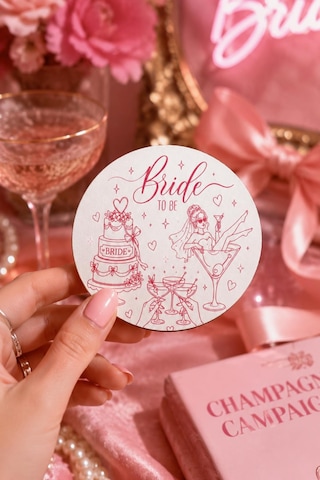 Bride To Be Temalı Bekarlığa Veda Bardak Altlığı 6 Lı Set 9 Cm Mdf Gold