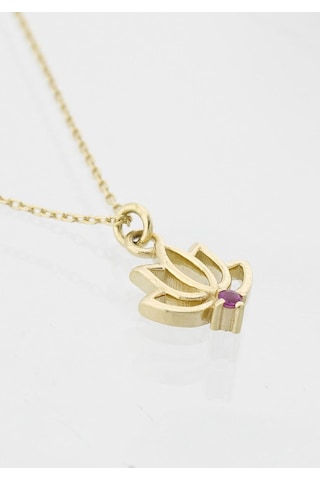 Yakut Lotus Çiçeği Kolye 27256082