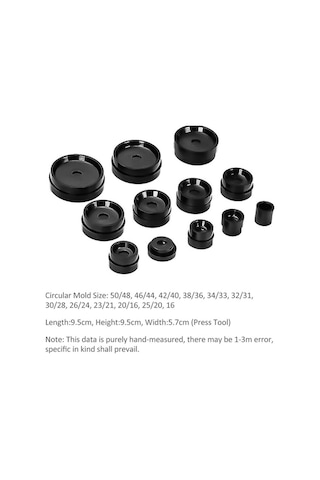 Ebitda Yüksek Kaliteli Metal & Abs Saat Pres Seti - 12 Kalıp 12 Adet Farklı Boyutlar, Dayanıklı Ve Kolay Kullanım