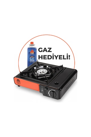 Fischer Tekli Portatif Çantalı Kamp Ocağı Stop Emniyetli Siyah - Kırmızı