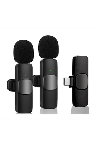 K9 Type-c Girişli Kablosuz Tak Çalıştır Yaka Mikrofonu