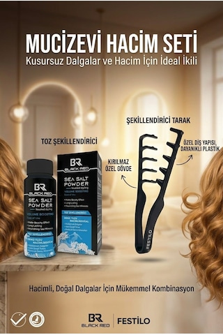 Mucizevi Hacim Ve Dalga Veren Tarak Deniz Tuzu Saç Toz Saç Pudrası 2 Li Set