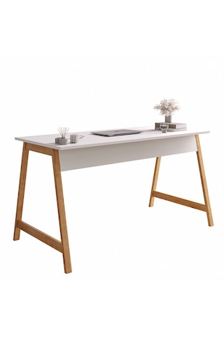 Lagomood Denge Çalışma Masası 140 cm Beyaz Meşe Beyaz - Meşe