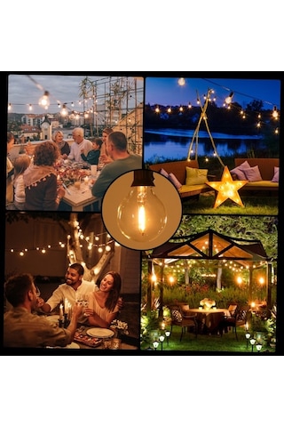 Ulzyvf 25'li Su Geçirmez E12 Led Ampul Sıcak Beyaz Açık Hava Parti Dekor Ip44 Portatif Priz