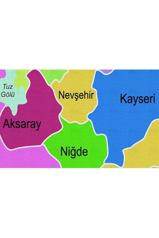 Doğaltercih Türkiye Haritası Kanvas Tablo Sınır Komşulu Eğitici ve Öğretici Dekoratif Tablo 3092