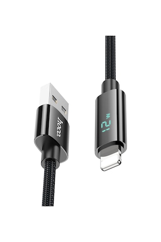 Hoco U125 Benefit USB to Lightning Şarj Data Kablosu Siyah 1.2 M