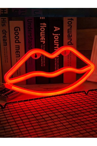 Riota Neon Aydınlatma, Dudak Şeklinde Kırmızı Işık, 15x28 Cm 177380611 Kırmızı