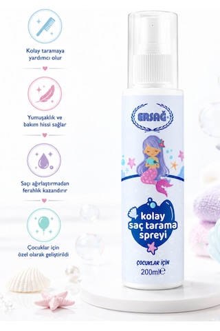 Ersağ Çocuklar İçin Kolay Saç Tarama Spreyi  200 ML