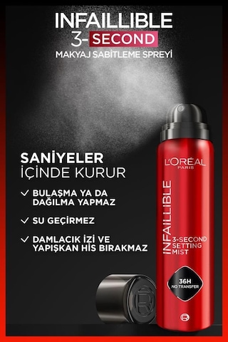 L'oréal Paris Infaillible 3-second Jumbo Makyaj Sabitleme Spreyi 150 Ml 3600524244538-10849
