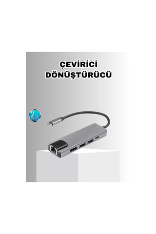 Bay Alüminyum Kasalı Macbook Uyumlu Usb-c Hub 4k Hdmı, Usb 3.0, Sd/tf Kart Girişi, Pd Şarj Desteği Najmaddin