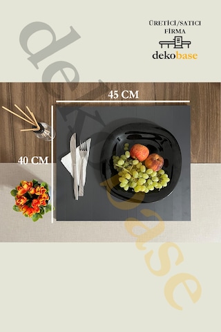 Antrasit 4 Adet Çok Amaçlı Koltuk Kenar Sehpası, Supla, Yemek Servis Altlığı Antrasit