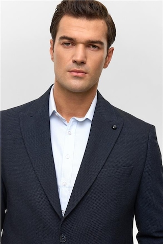 Lacivert Regular Desenli Mono Yaka 4 Drop Ceket Lacivert