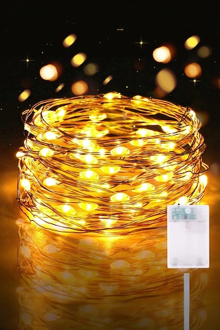 Peri Led 3 Metre Günışığı Ramazan Bayramı Yılbaşı Ağacı Işığı Sarı Işıklı Pilli Dekoratif Aydınlatma Diğer