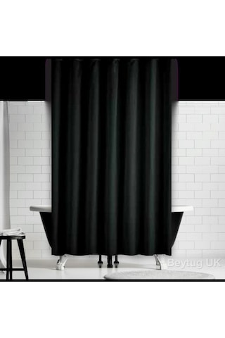 Zethome Jackline Banyo Duş Perdesi 0010 Siyah Tek Kanat 1X180X200 Siyah
