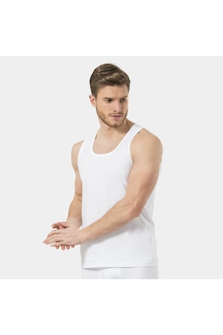 Türen Erkek Bantlı Atlet 2'li Paket 110/beyaz Beyaz