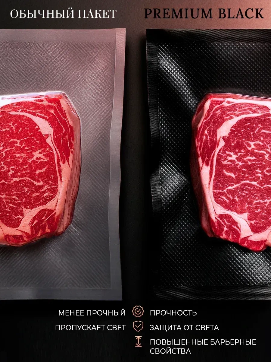 Hauskrafter Vakumlu Paketler Oluklu 100 Adet Şeffaf-siyah 262621549