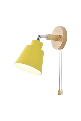 Moveevo Güneybatı Tarzı Ahşap Duvar Lambası - 10cm Taban, Sarı Rengi, Fermuar Anahtarlı, E27 Yuva, Işık Kaynağı Hariç, Oturma Odası/restoran Dekorasyonu Diğer