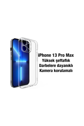 Ally Apple Uyumlu iPhone 13 Pro Max Kilif Kamera Korumali Ultra Ince Seffaf S 551816180