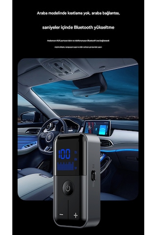2 İn 1 Bluetooth Adaptör Alıcı Verici Bluetooth 5.4 Receiver Tf Kart Girişli Aux Wireless Araç Kiti