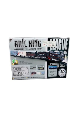 Pilli Işıklı Raylı Tren Seti Express 19 Parça Rail King