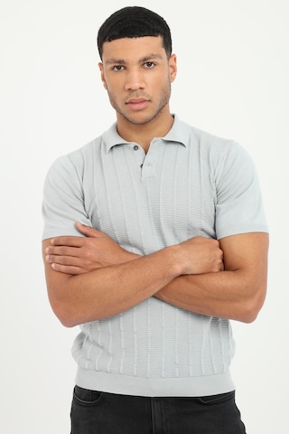 Dufy Erkek Slim Fit Polo Yaka Gri Triko-18919