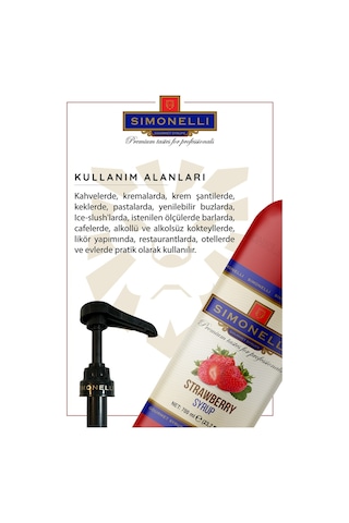 Simonelli Çi̇lek Kahve Şurubu 700 ML + Pompa
