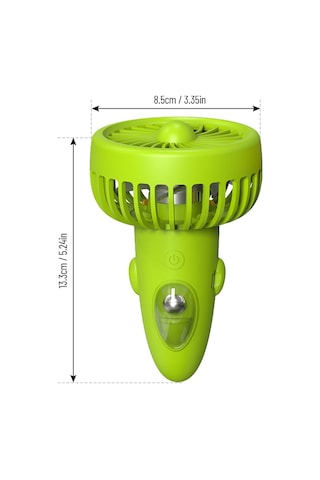 Kangvka F6 Yeşil Boyutlu El Tutan Veya Boya Asılan Usb Şarjlı Mini Fan - 3 Hız Ayarı, Uzun Süre Çalışır, Taşınabilir Ev, Ofis Ve Seyahat Kullanıma Uygun