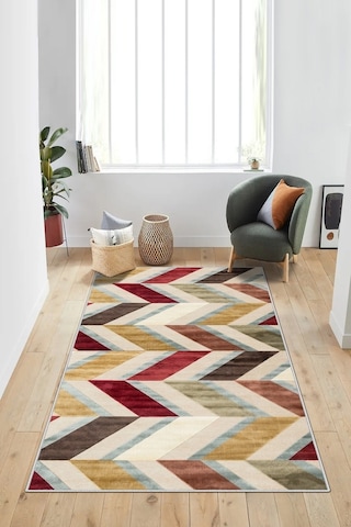 West Home Dijital Baskı Yıkanabilir Kaymaz Taban Salon Halısı Mutfak Halısı Yolluk Wh 500 Multy