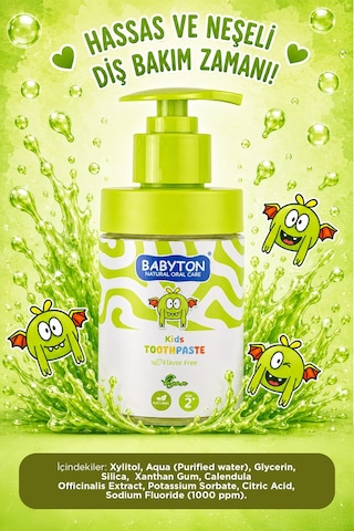 Doğal Aromasız 2 Yaş Ve Üzeri Florürlü Diş Macunu Pompalı 200 Ml Temel Bakım