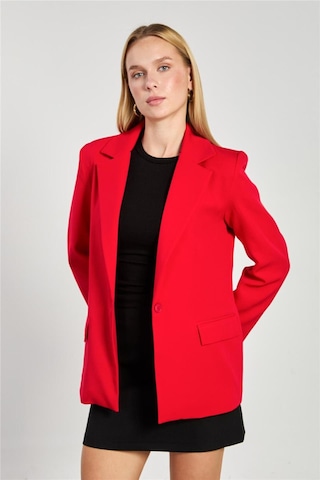 Barrels And Oıl Kadın Tek Düğmeli Blazer Ceket - Kırmızı Kırmızı