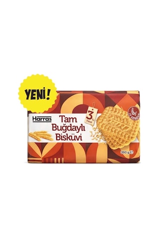 Tam Buğdaylı Bisküvi 393 G X 4 Adet - Yüksek Lifli Doyurucu Atıştırmalık Paket