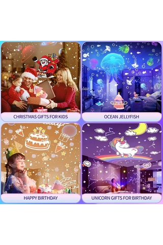 Çocuklar Gece Işık Projektör 21 Filmler Ve Bluetooth Müzik Çalar