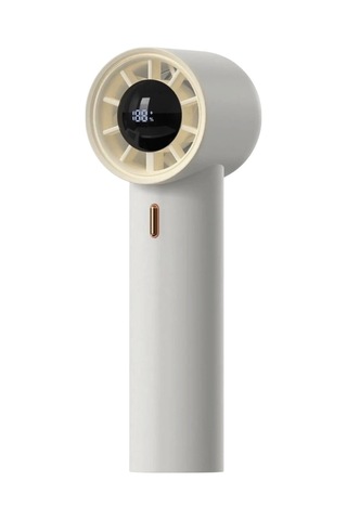 Mini Taşınabilir Turbo El Fanı Yüksek Hızlı, Akıllı Dijital Ekran, Usb-c Şarj Edilebilir, Kompakt, Modern Ekru