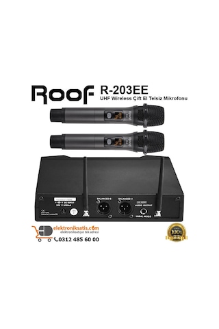 Roof R-203ee Wireless Çift El Telsiz Mikrofon