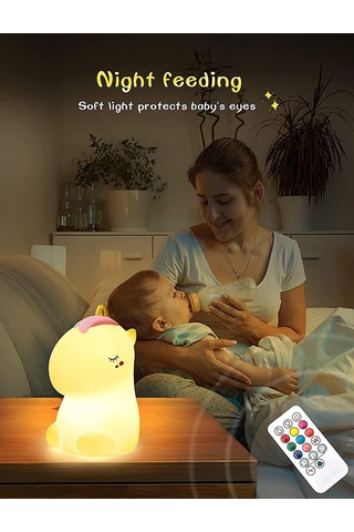 Çocuklar İçin Gece Lambası Uzaktan Kumandalı Fil Gece Lambası 7 Renk Kawaii Lamba Oda Dekoru Usb Şarj Edilebilir Sevimli Lamba Bebek Hediyeleri Diğer