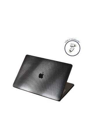 Apple Uyumlu MacBook Pro Kılıf 1706-08 A1989 2159 2251 2289 A2338 Karbon Fiber Siyah