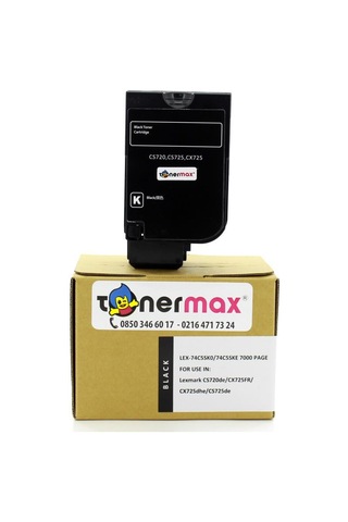 Tonerturk Lexmark Cs720-74C5Hk0 Siyah Uyumlu Toner Yüksek Kapasiteli