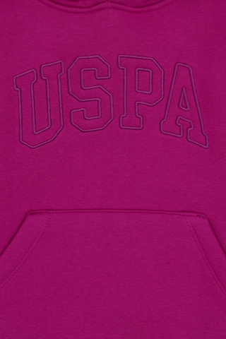 U.S. Polo Assn. Kız Çocuk Fuşya Kapüşonlu Şardonlu Basic Sweatshirt 50314311-VR023