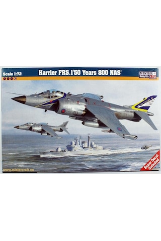 Mistercraft D101 1/72 Harrier Frs.1 50. Yıl 800 Nas Savaş Uçağı Plastik Model Kiti-56308