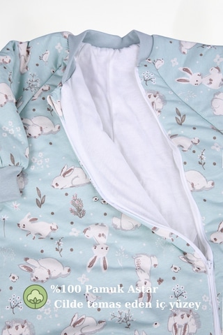 Babyhola 2.5 Tog Yorgan Gerektirmeyen Kalın Elyaf Dolgulu Çocuk Uyku Tulumu Pamuk Astarlı Unisex 6020 Mint Yeşil