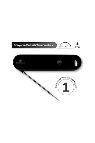 Dooman Ultra Hızlı Et Ve Sıvı Sıcaklık Ölçme Termometresi 1s'den Kısa