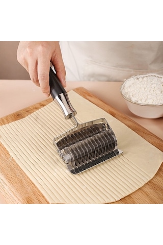 Primepickings 304 Paslanmaz Çelik Erişte Kılıcı, Kalınlaştırıcı, Mutfak Kullanımı, Alüminyum Saplı, 5mm Diğer