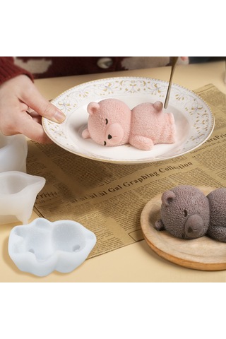 Reedark 4 İnç Yetenekli Silikon Kalıp - Pasta, Dondurma, Mousse İçin Güncellenmiş Tasarım Pp-50 Yumuşak Ayı Desenli Diğer