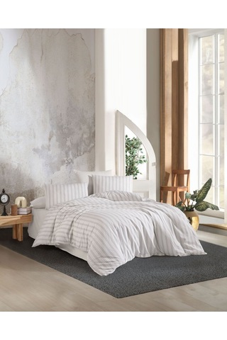 Organik Keten Çift Kişilik Nevresim Takımı Krem