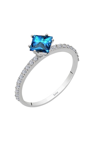 Sirius Pırlanta Ve Prenses Kesim Londonblue Topaz Yüzük 0823R0190