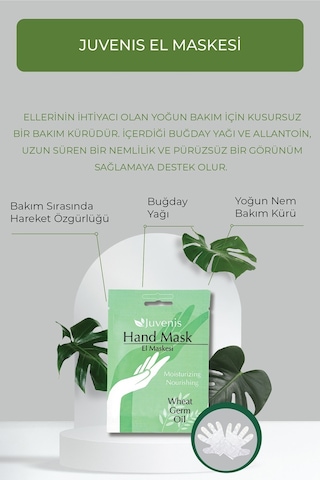 Juvenis Buğday Yağlı Kuru Ciltler İçin Nemlendirici El Maskesi 18 G