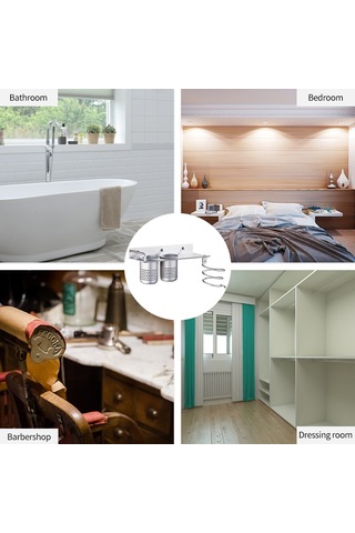 Reedark Banyo Fön Organizatörü, 22 Lbs Yük Taşıma, Spiral Tasarım, Duvar Kurulumlu, Aluminum Malzeme, Saç Fönü Ve Aksesuarları Saklama Renkli